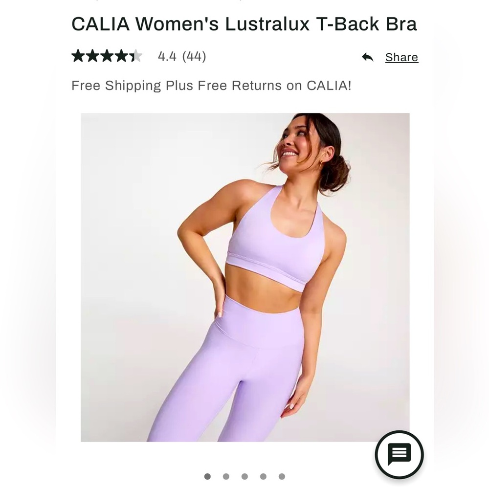 NWOT - CALIA LustraLux T-back Sports Bra